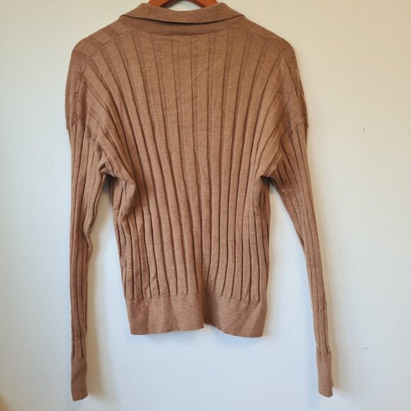 Frank and Oak Women Knit Sweater Polo Neck Long Sleeves Size XL Merino Wool - Picture 3 of 11